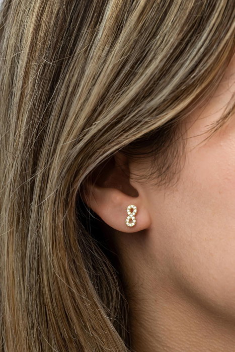 Heliophilia Silver Pendientes de Plata de Ley 925 con Recubrimiento de Oro y Circón